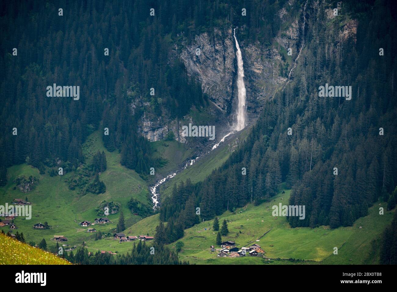 Stäuber Wasserfall im Schächental am Klausenpass, Uri Stock Photo