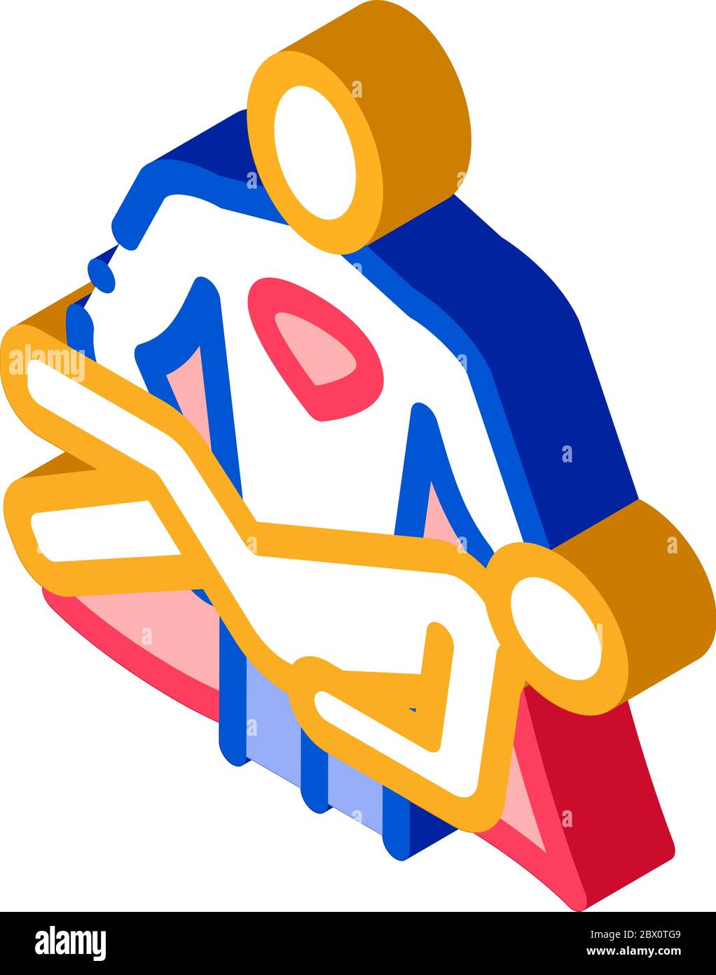 Hero Holds on Hands Human isometric icon vector illustration Stock Vector