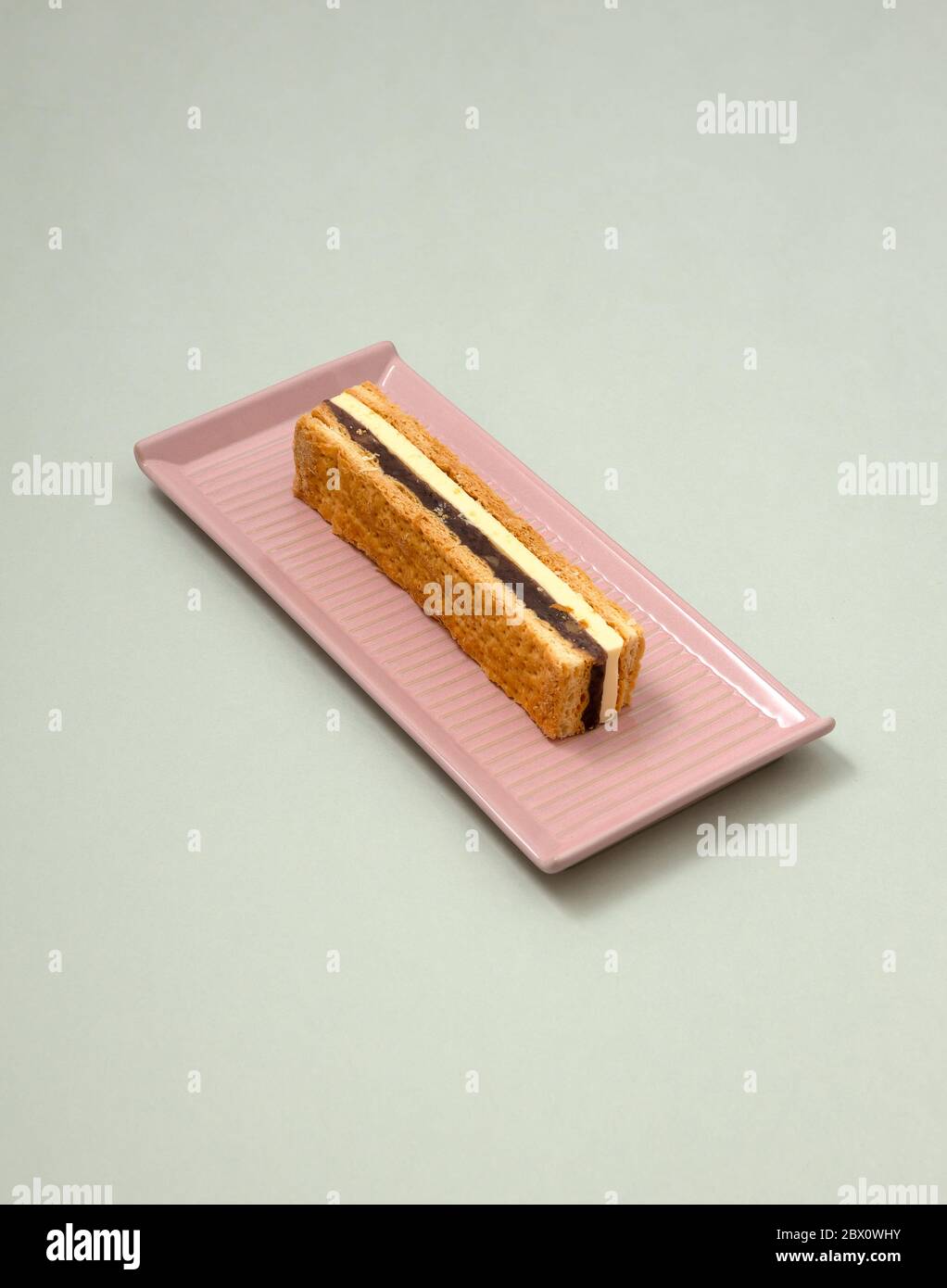Japanese cuisine with red bean concoction and butter in bread. Stock Photo
