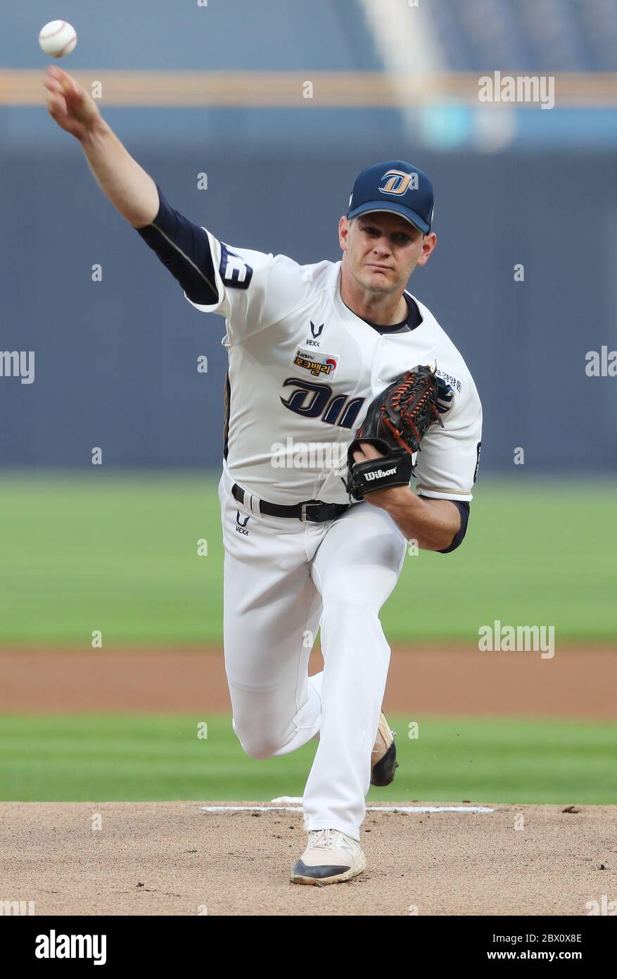 04th June, 2020. NC Dinos' Drew Rucinski pitches against SK Wyverns NC ...