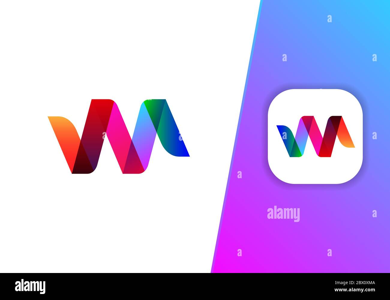 Modern Colorful Ribbon Shape Logo Design Stock Vector Image & Art - Alamy