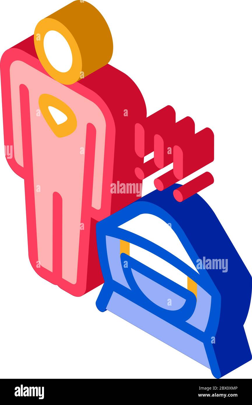 Floodlight Give Signal isometric icon vector illustration Stock Vector