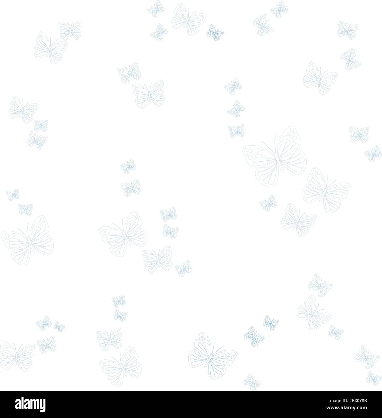 Vector Butterflies White Seamless Pattern Background Stock Vector Image ...