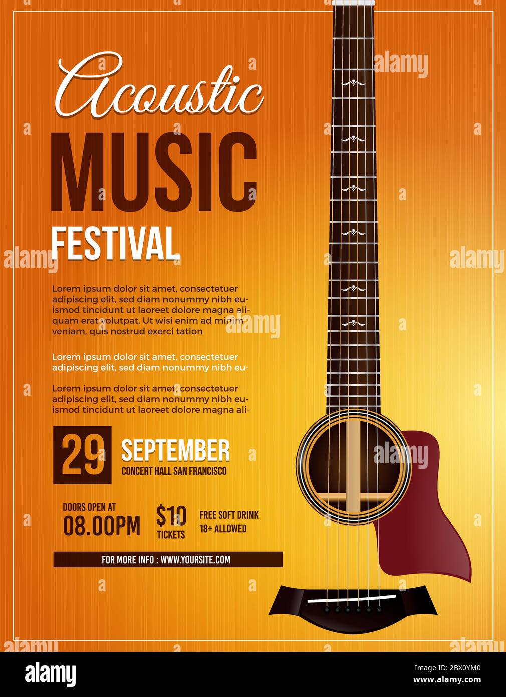 Live Performance Guitar Acoustic Poster Stock Vector Image & Art Alamy