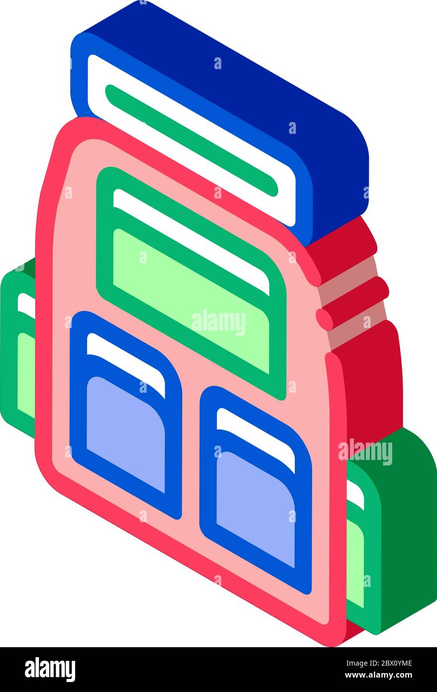 Travel Camping Backpack isometric icon vector illustration Stock Vector