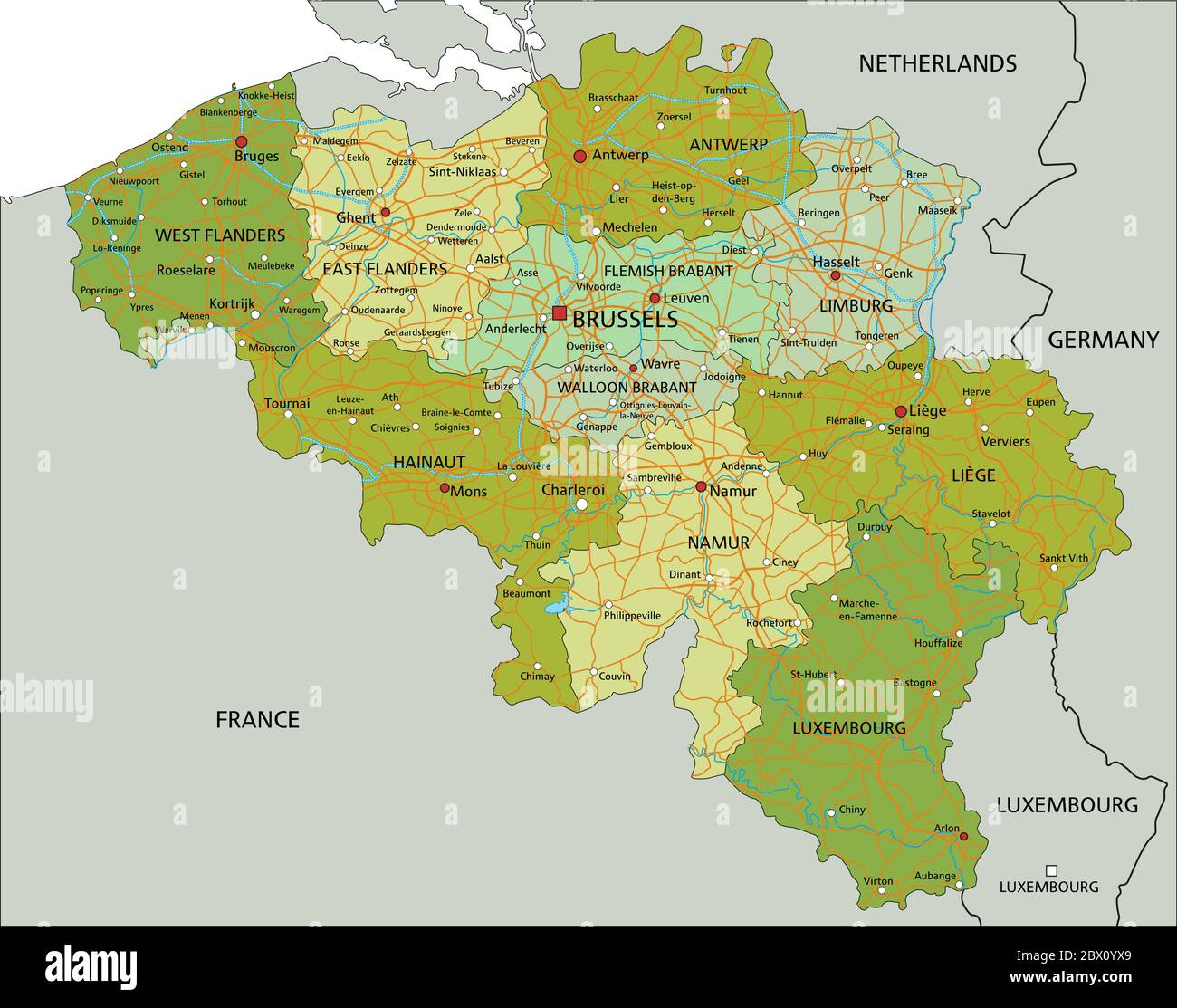 Highly Detailed Editable Political Map With Separated 46 Off 3873