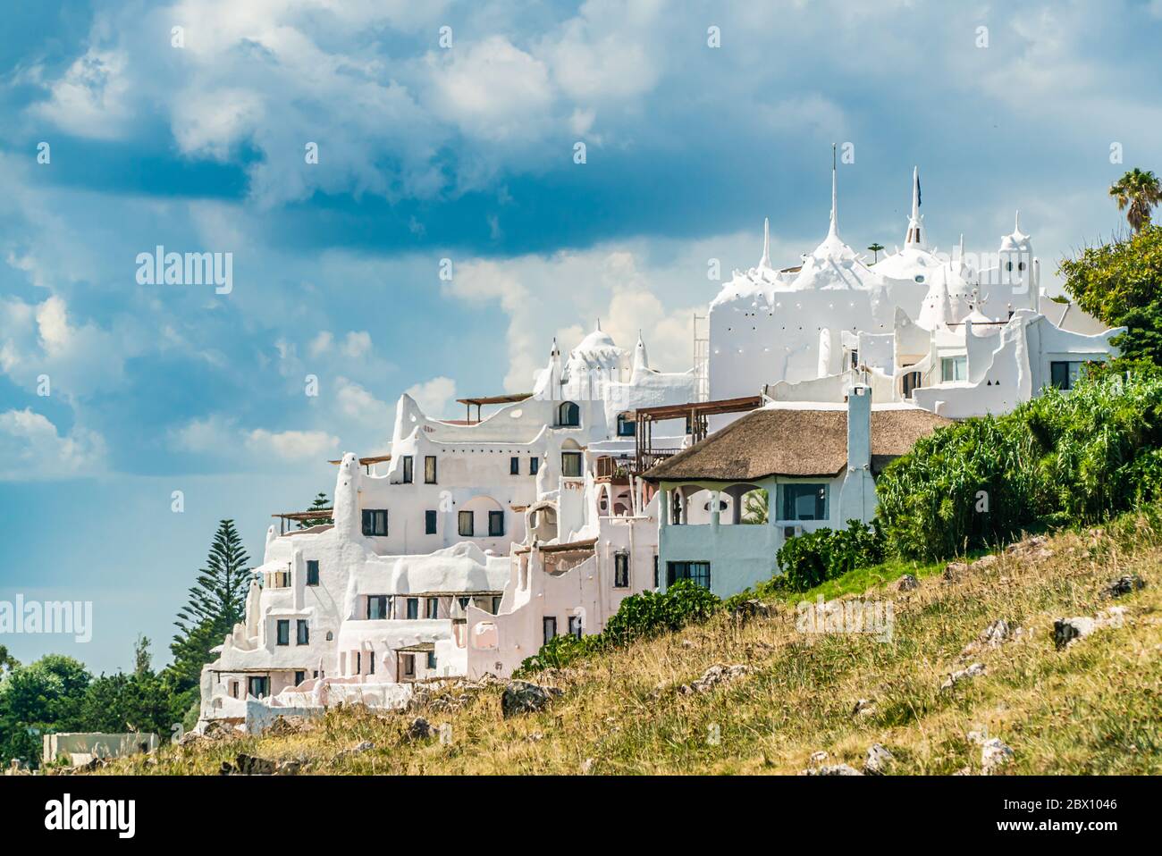 The famous Casapueblo, the Whitewashed cement and stucco buildings near the town of Punta Del Este, Uruguay, January 28th 2019 Stock Photo