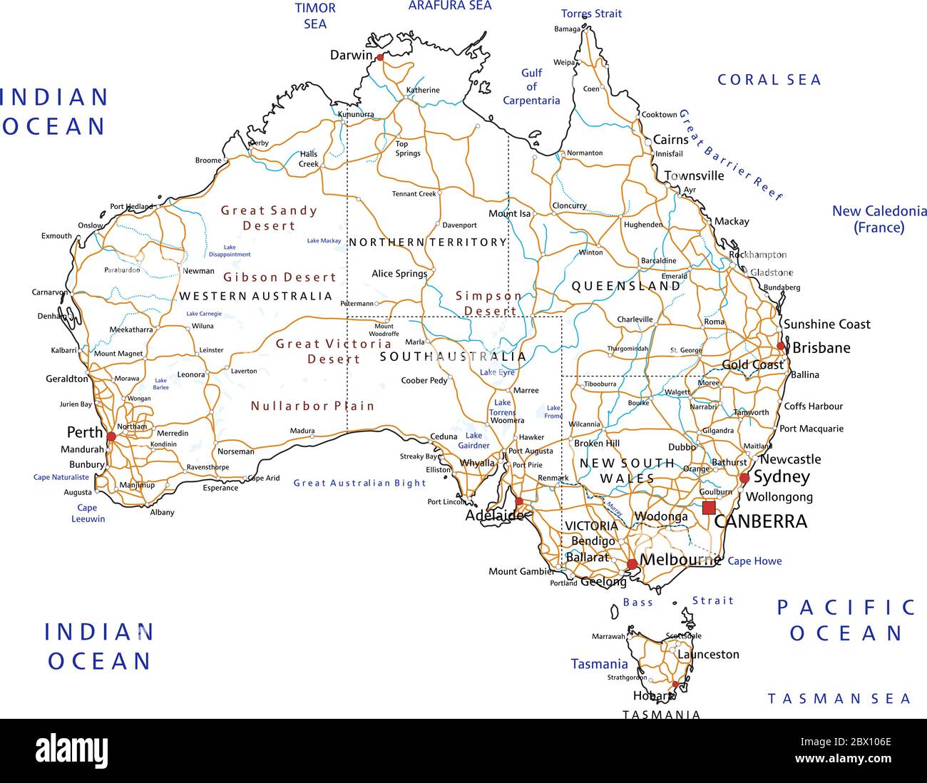 Large detailed road map of australia ontheworldmap bilarasa