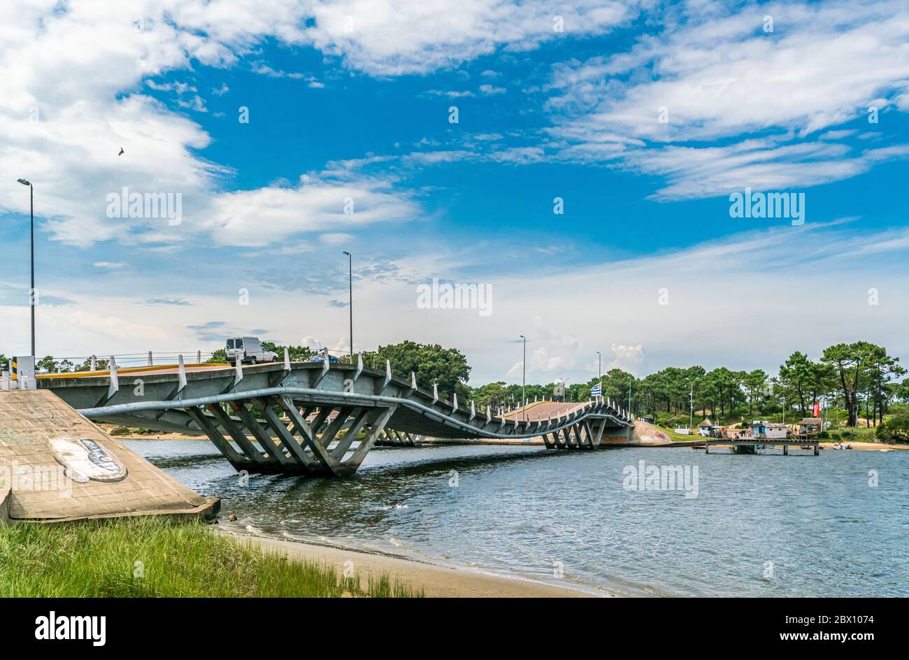Puente de la Barra (Leonel Viera Bridge) just ouside of Punta Del Este, Uruguay, January 28th 2019 Stock Photo