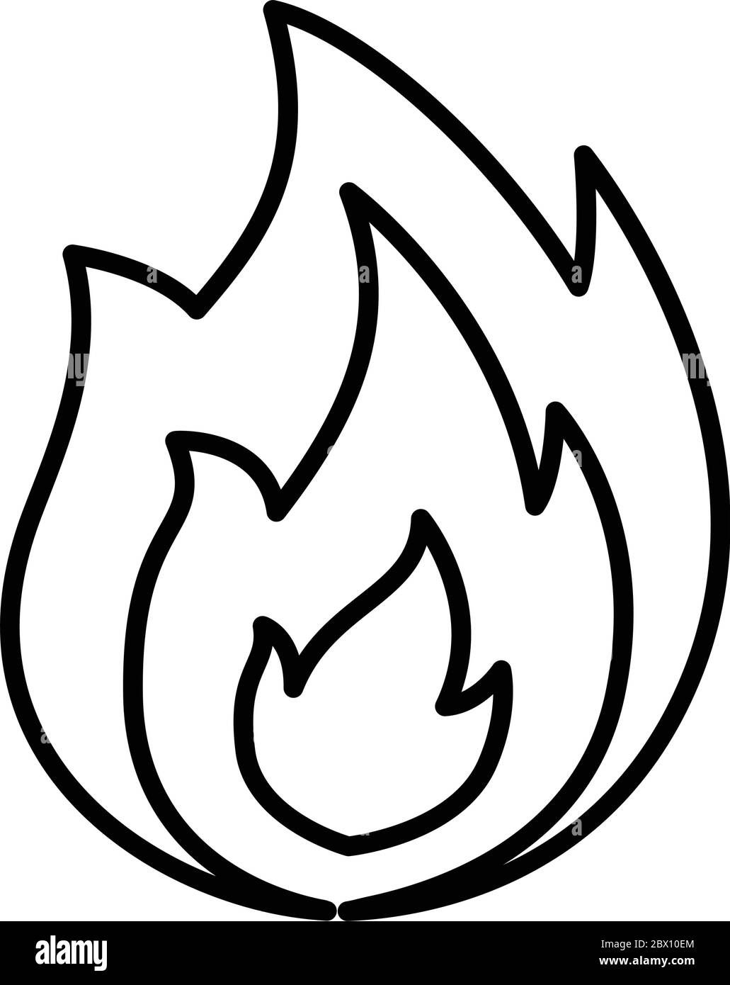Fire icon line vector illustration isolated on white Stock Vector Image ...