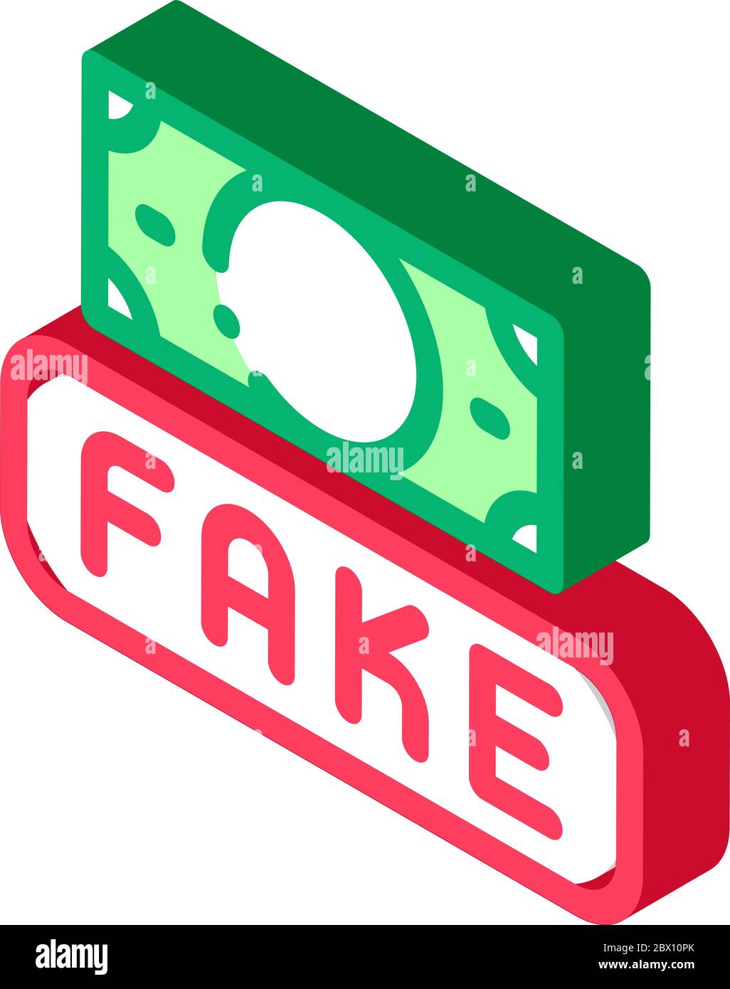 Fake Money Currency isometric icon vector illustration Stock Vector