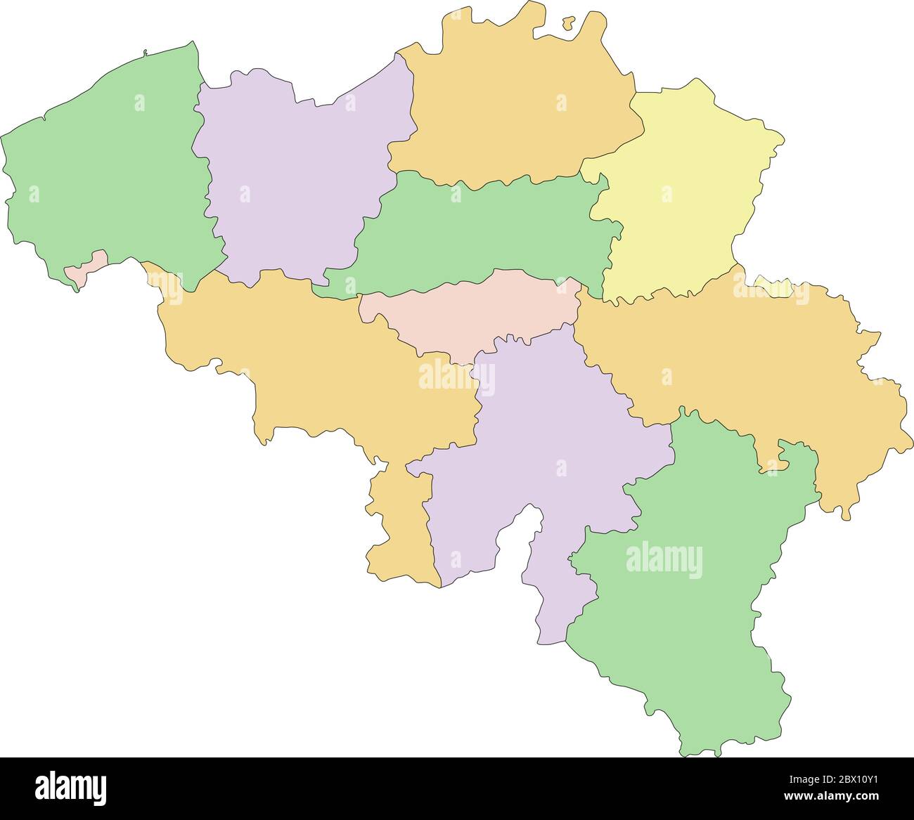 Belgium - Highly detailed editable political map. Stock Vector