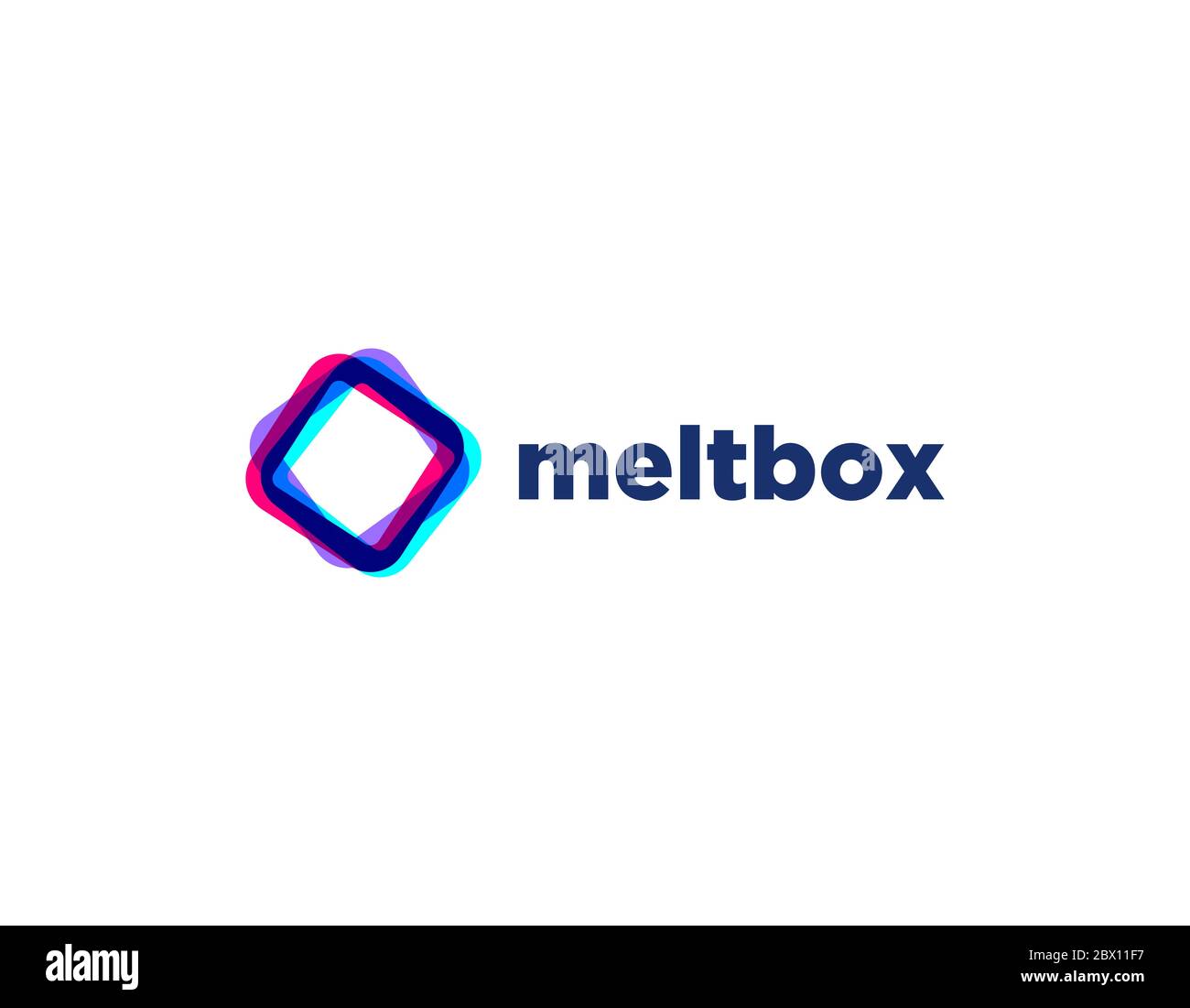 Abstract Multicolor Square Logo Design Stock Vector
