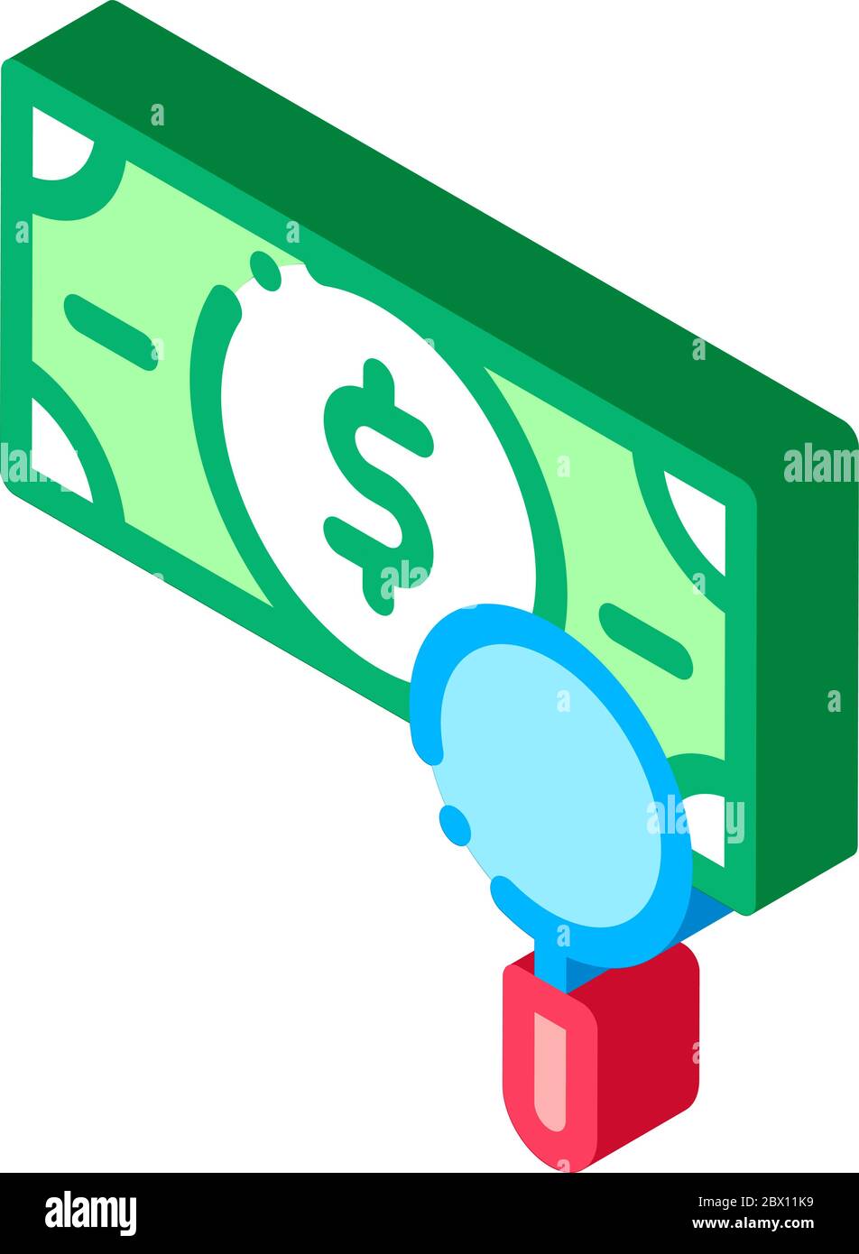 Currency Difference Search isometric icon vector illustration Stock Vector