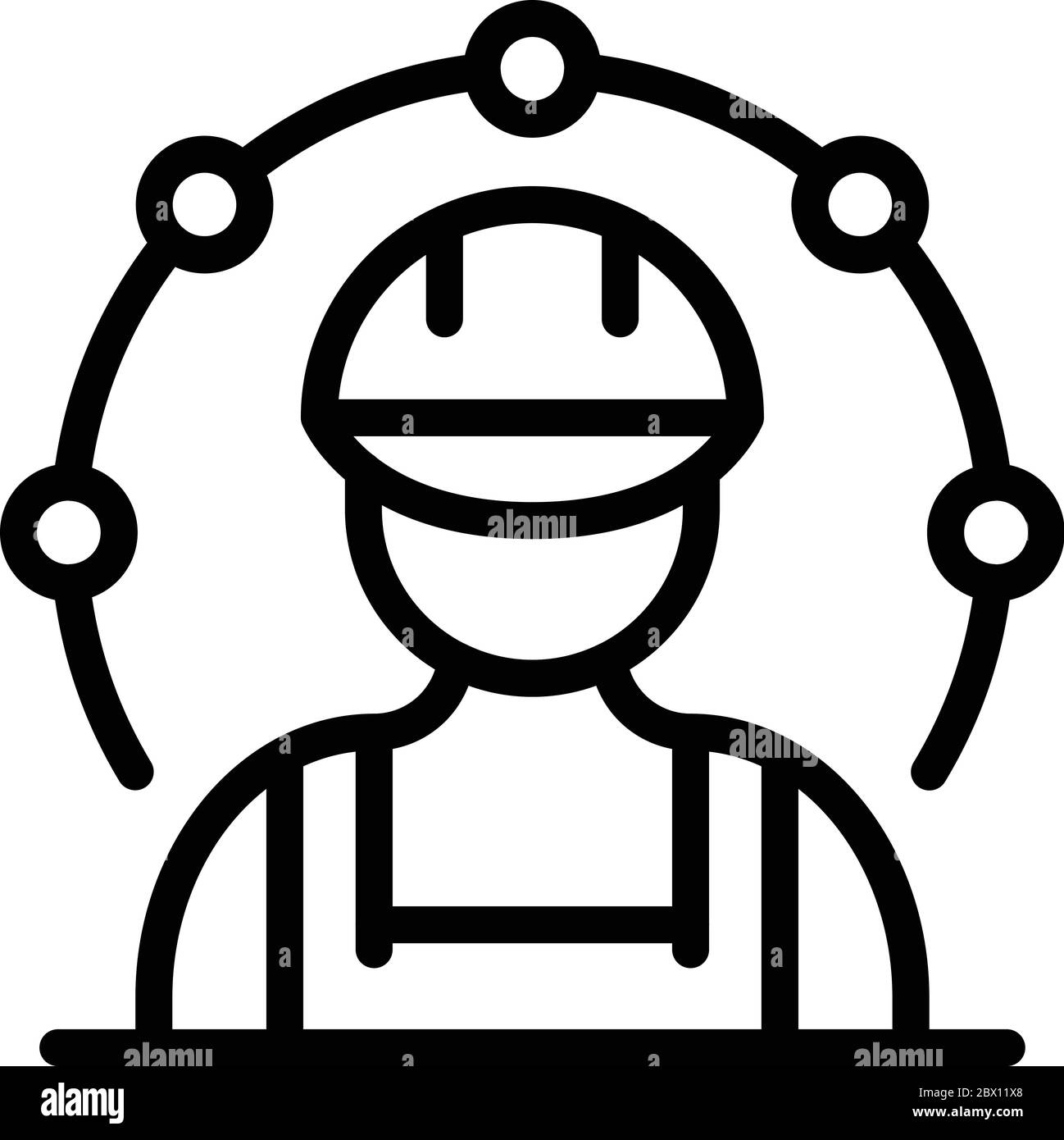 Communications antenna engineer icon, outline style Stock Vector