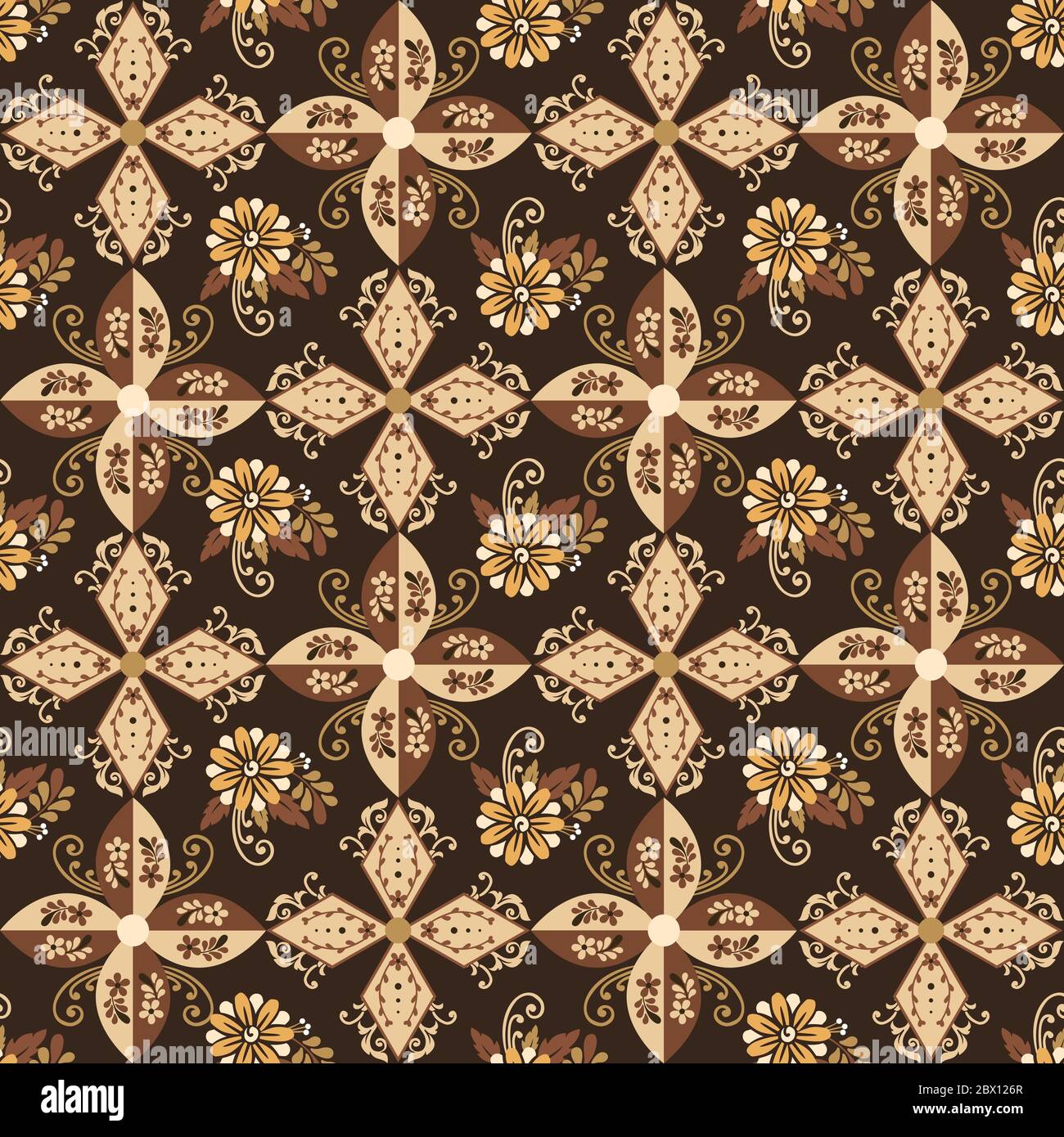 Art work on traditional javanese batik with beautiful motif and ...