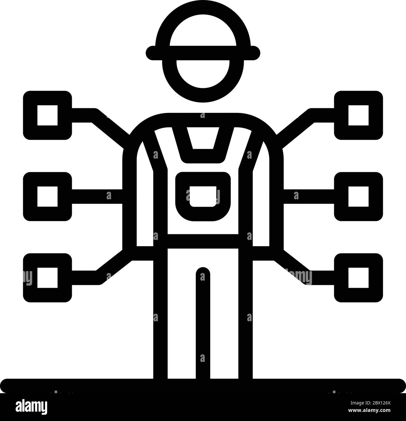 Antenna engineer icon, outline style Stock Vector