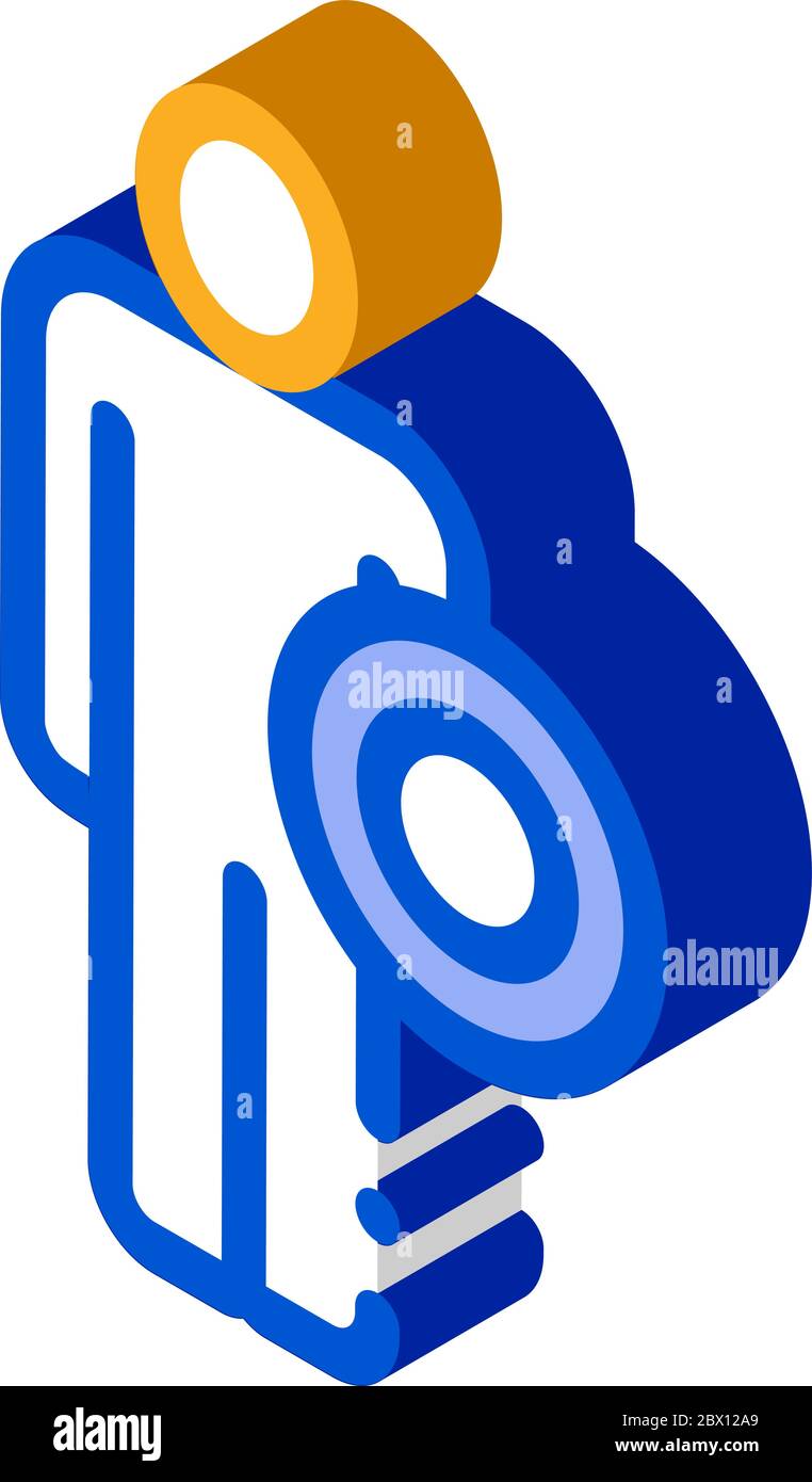 Removing Mask from Hero isometric icon vector illustration Stock Vector