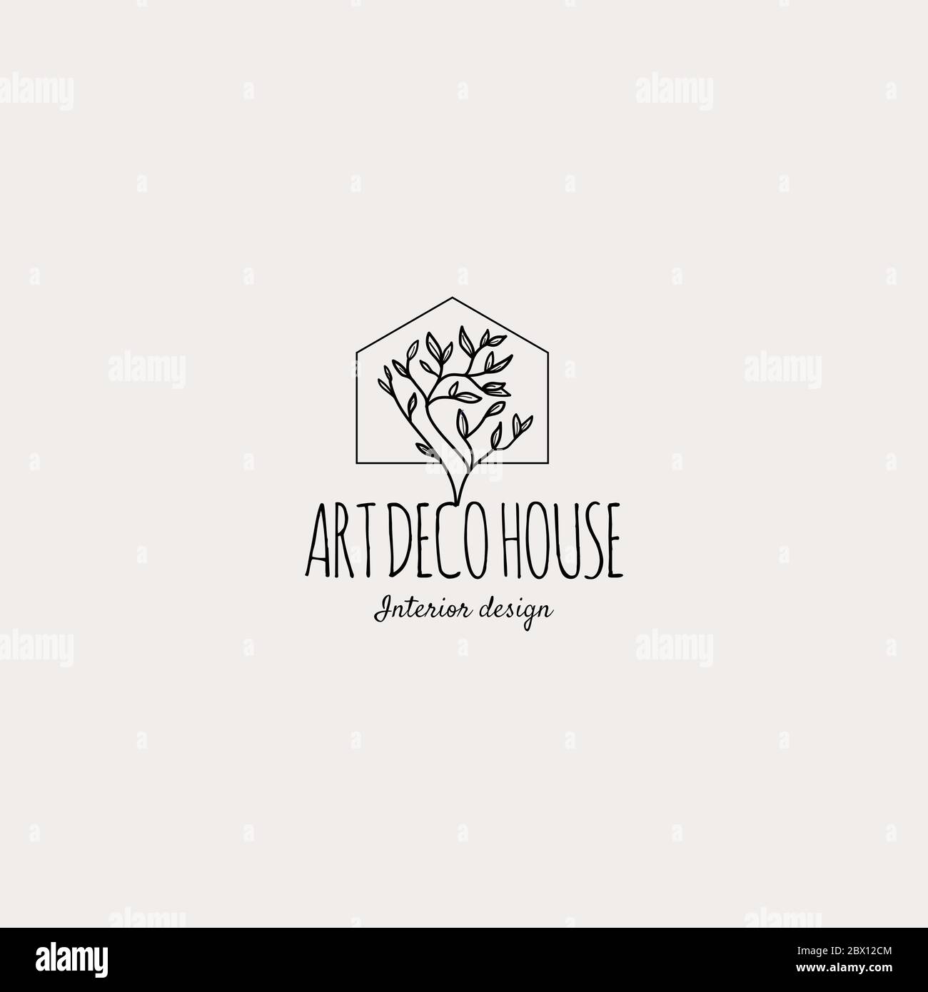 Simple Modern Art Decoration House Logo Design Stock Vector Image & Art Alamy
