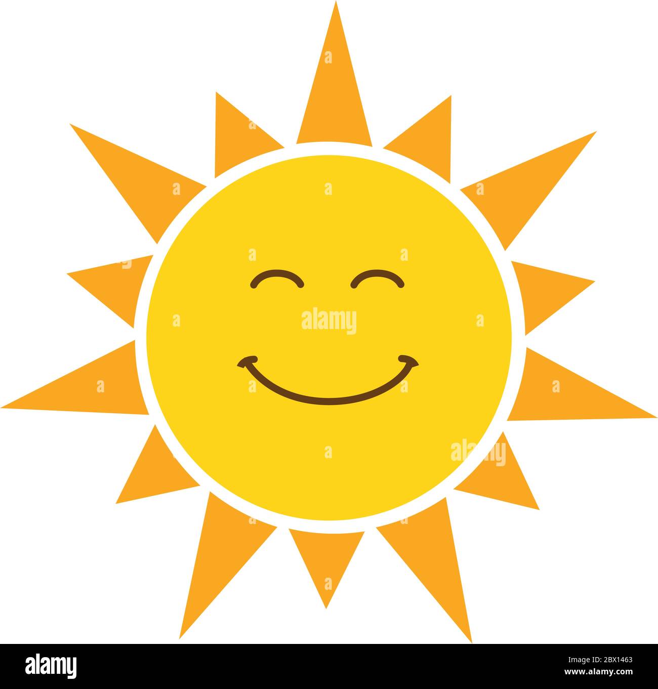 Shining yellow smiling sun vector illustration isolated on white background  Stock Vector Image & Art - Alamy