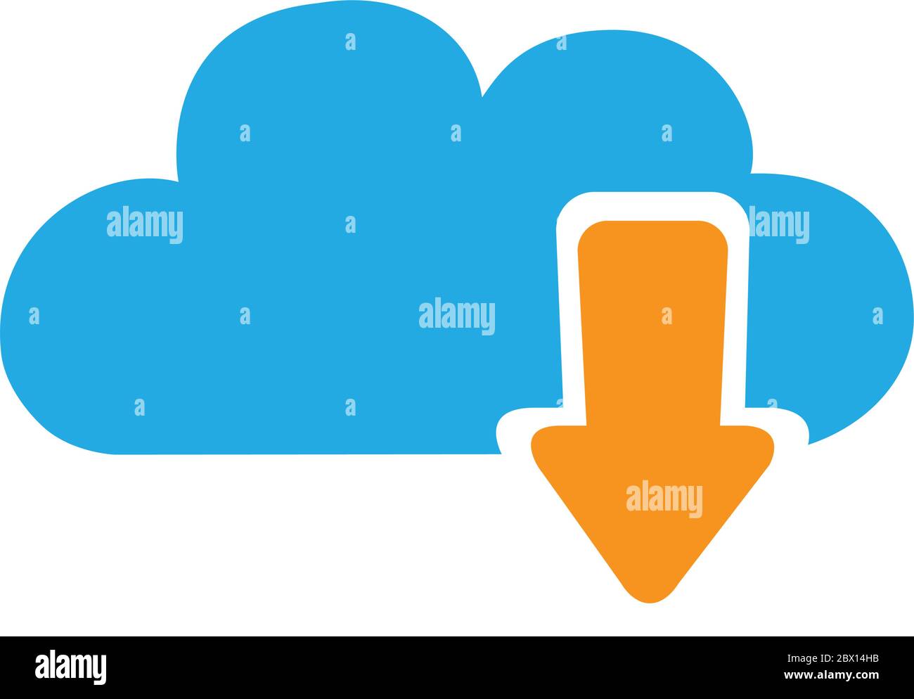 Cloud download icon vector isolated on white Stock Vector