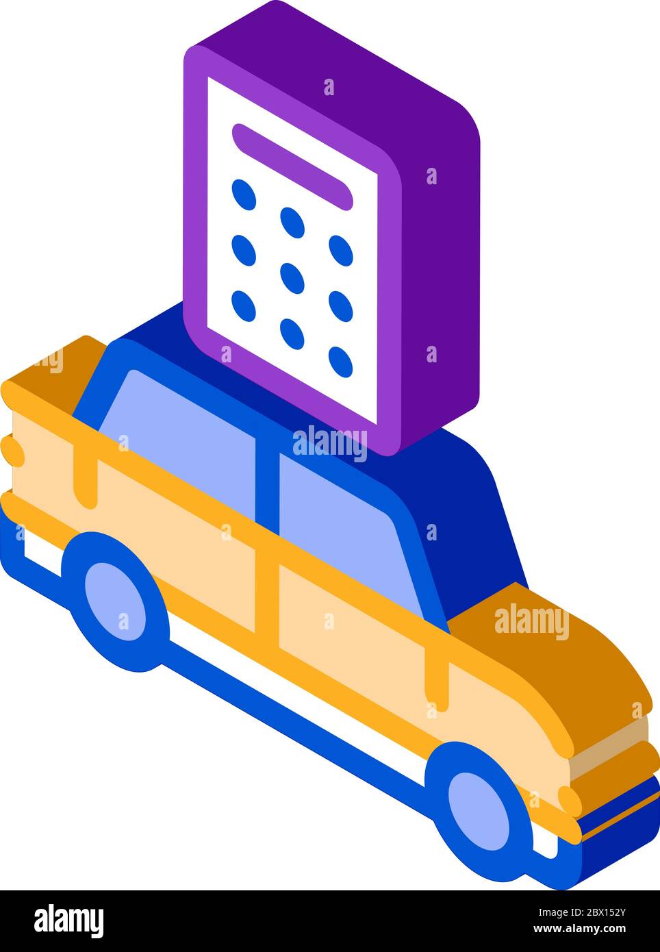 Smart Car Key isometric icon vector illustration Stock Vector