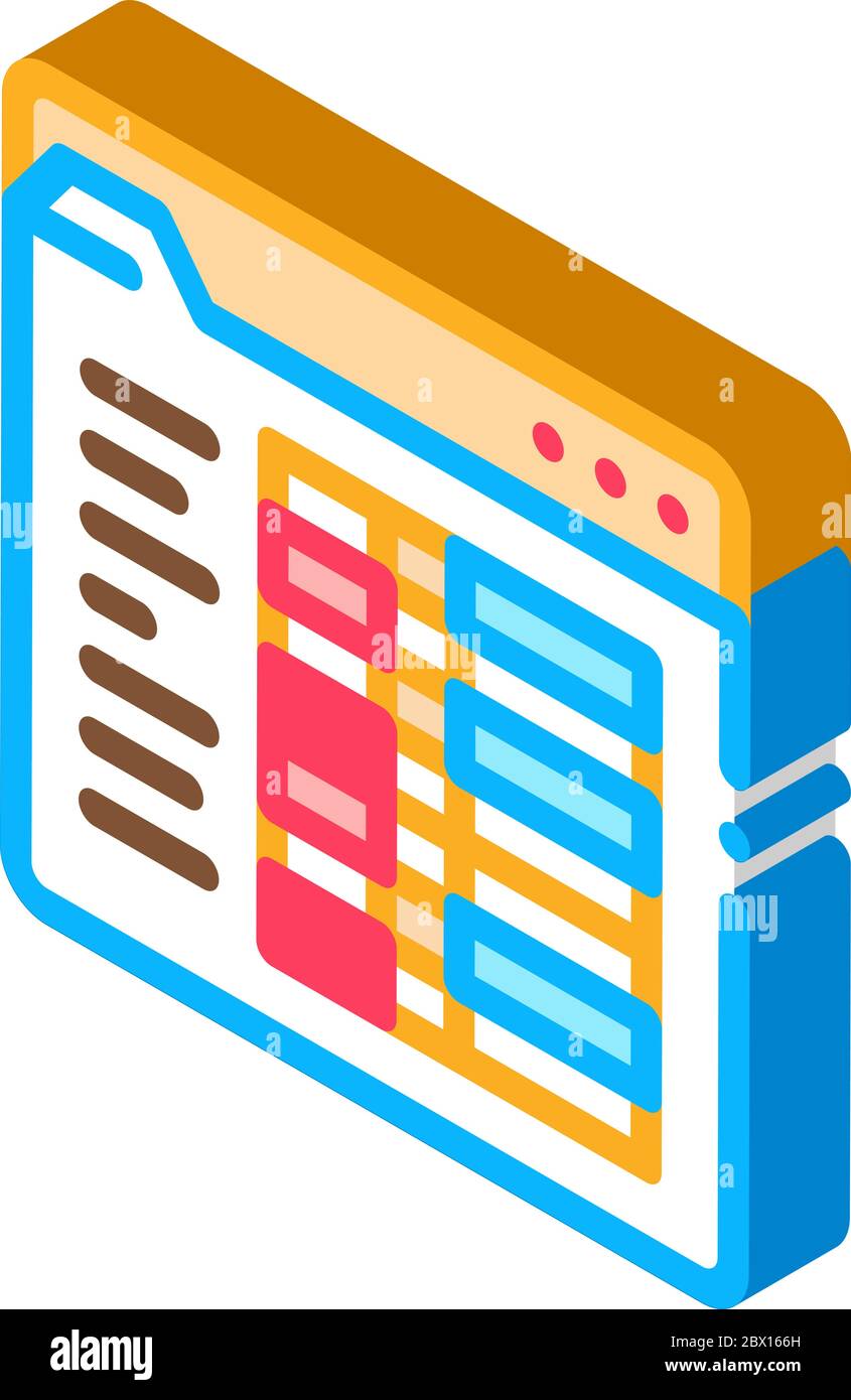 Student Statistics Folder isometric icon vector illustration Stock Vector