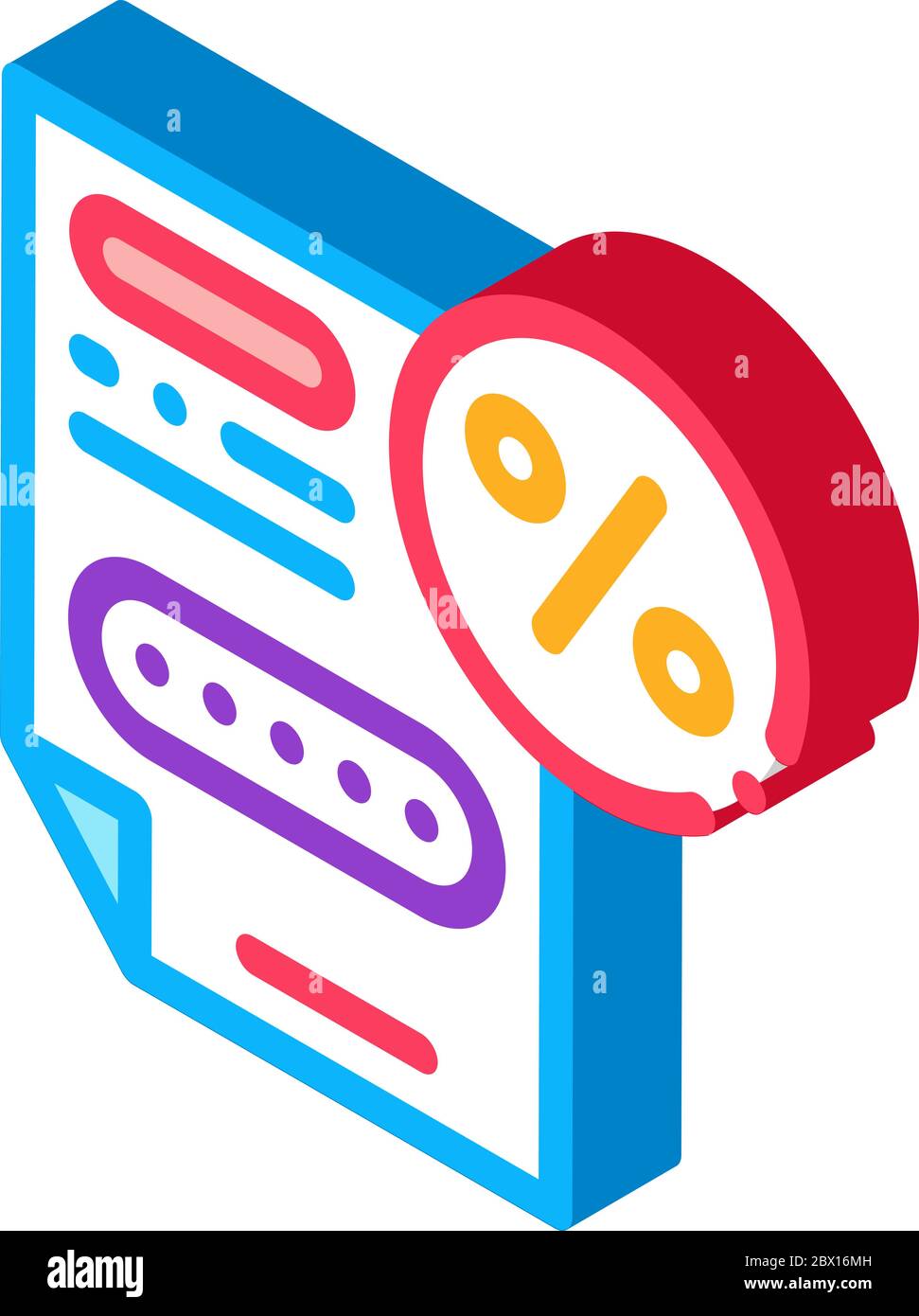 Bonus Percentage Document isometric icon vector illustration Stock ...