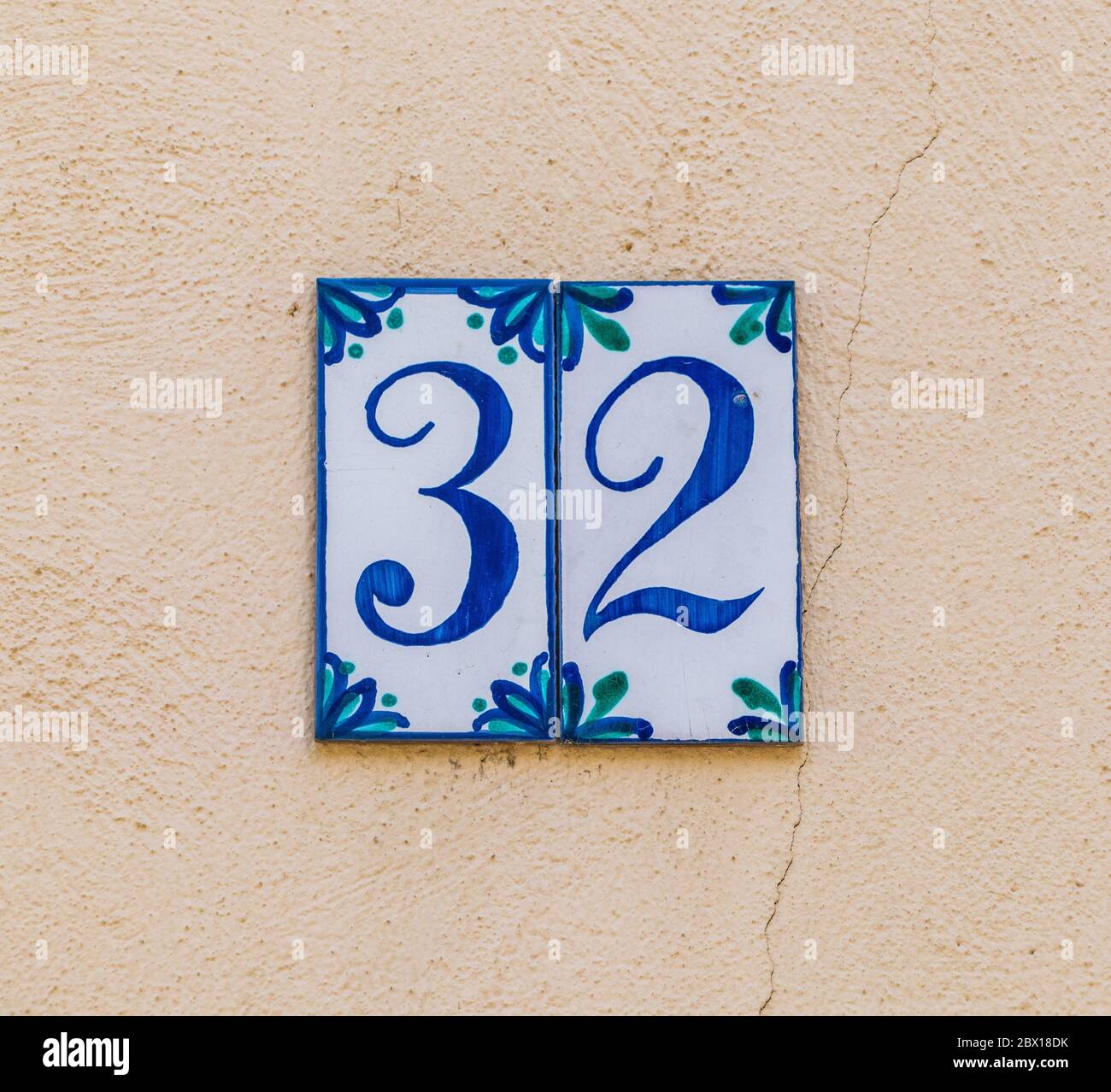 House number 32 Stock Photo - Alamy