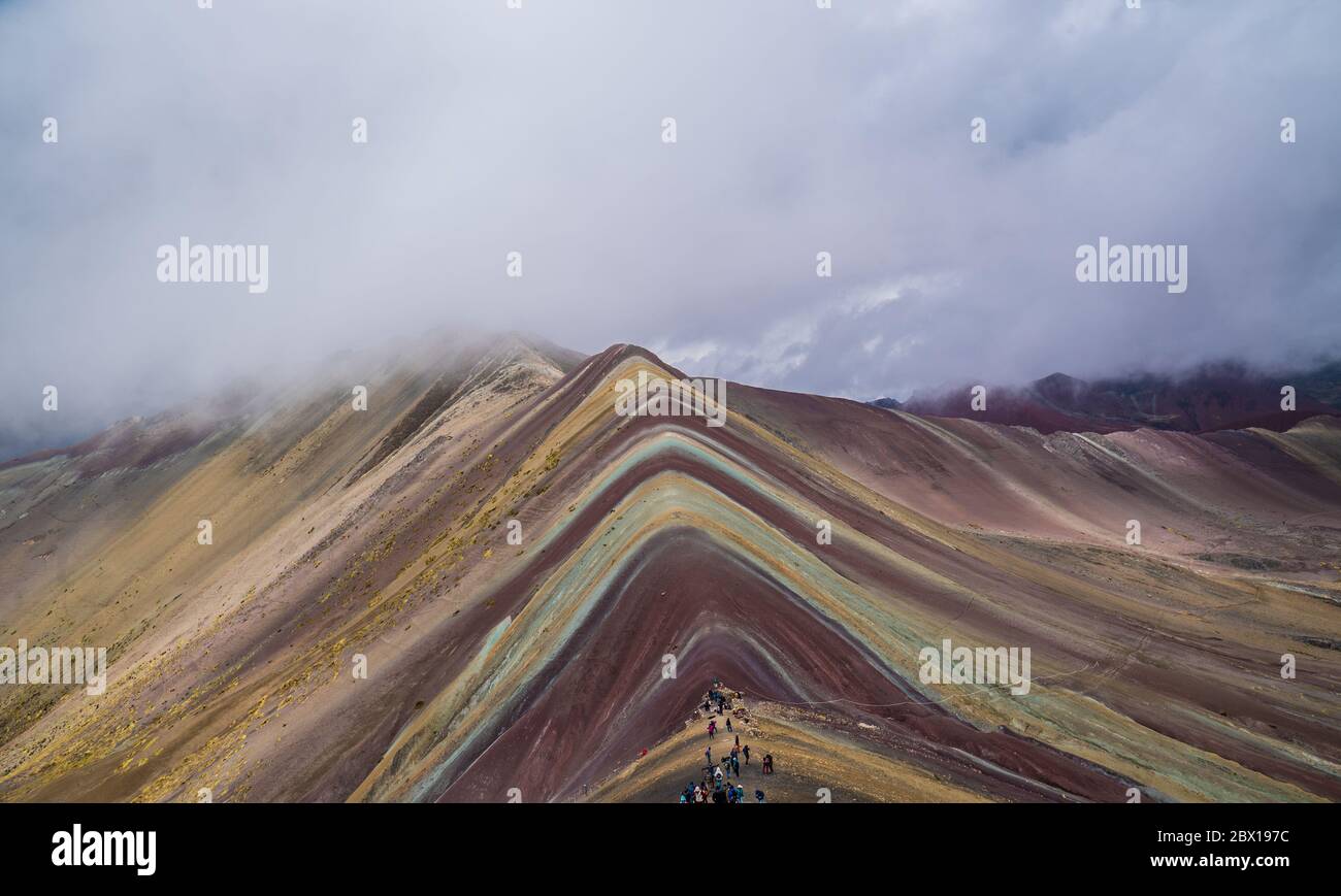 The Rainbow Mountains in Peru Stock Photo