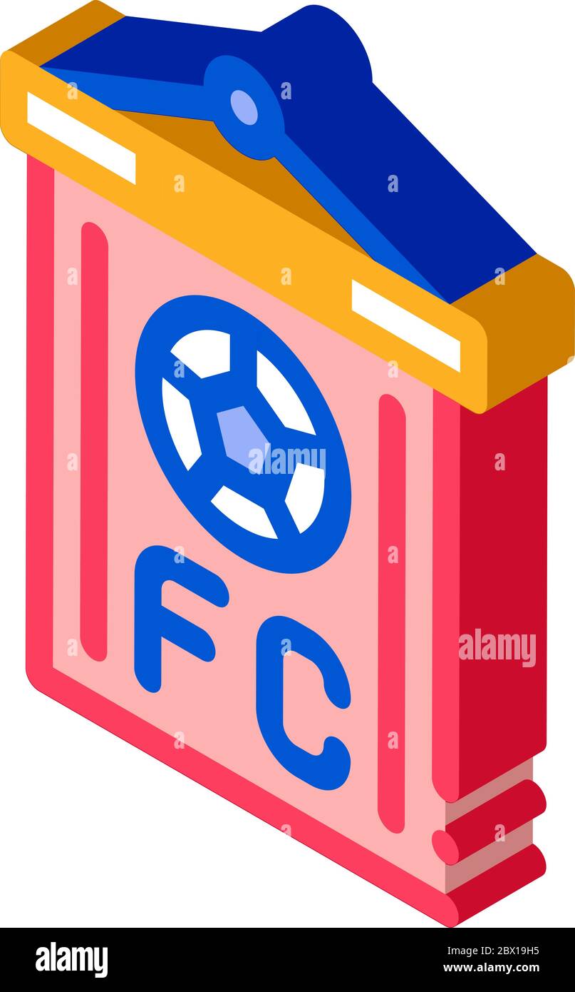 Soccer Command Flag isometric icon vector illustration Stock Vector