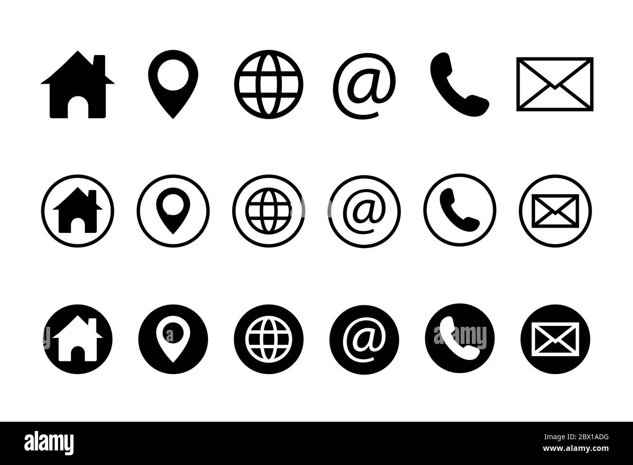 Phone house email icon vector hi-res stock photography and images - Alamy