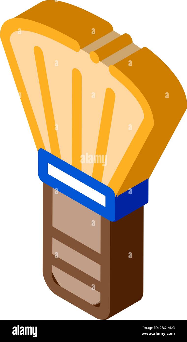 Shaving Brush Equipment isometric icon vector illustration Stock Vector