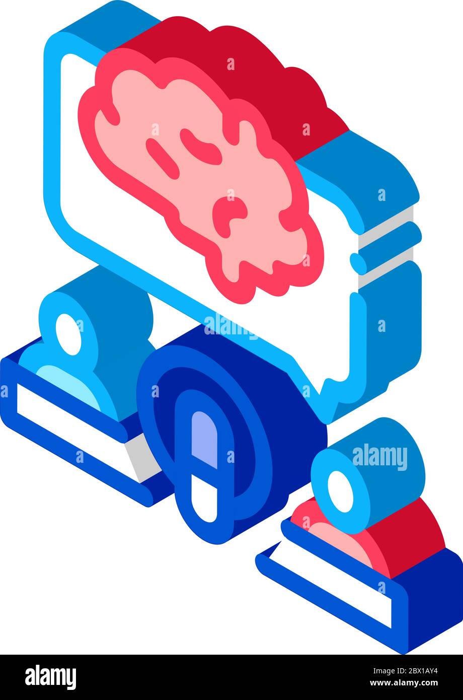 Human Microphone Brain isometric icon vector illustration Stock Vector ...