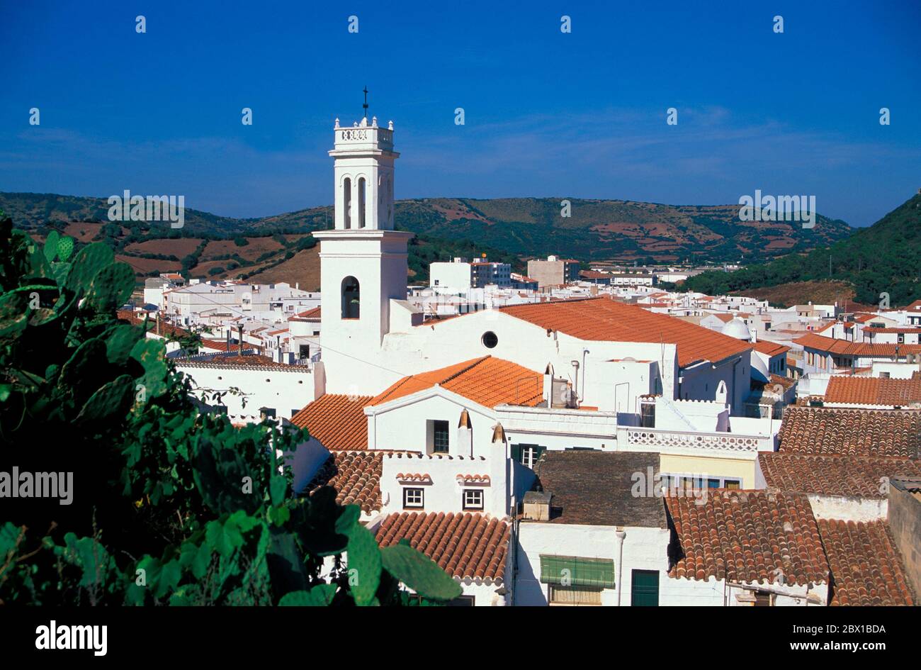View to Ferreries, Balearic island Menorca, Spain, Europe Stock Photo