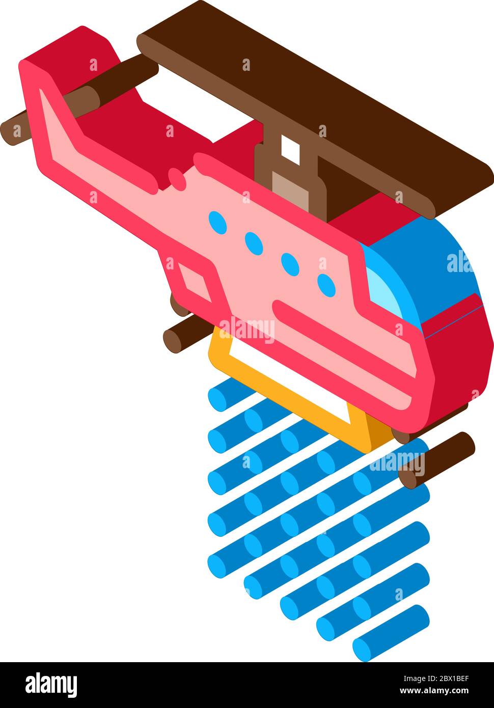 Fire Dept Helicopter isometric icon vector illustration Stock Vector ...