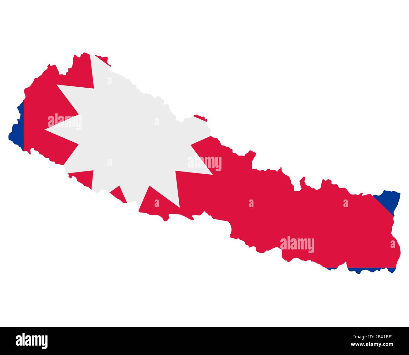 Flag in map of Nepal Stock Photo Alamy