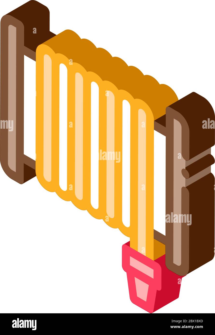 Firehose Hose Reel isometric icon vector illustration Stock Vector