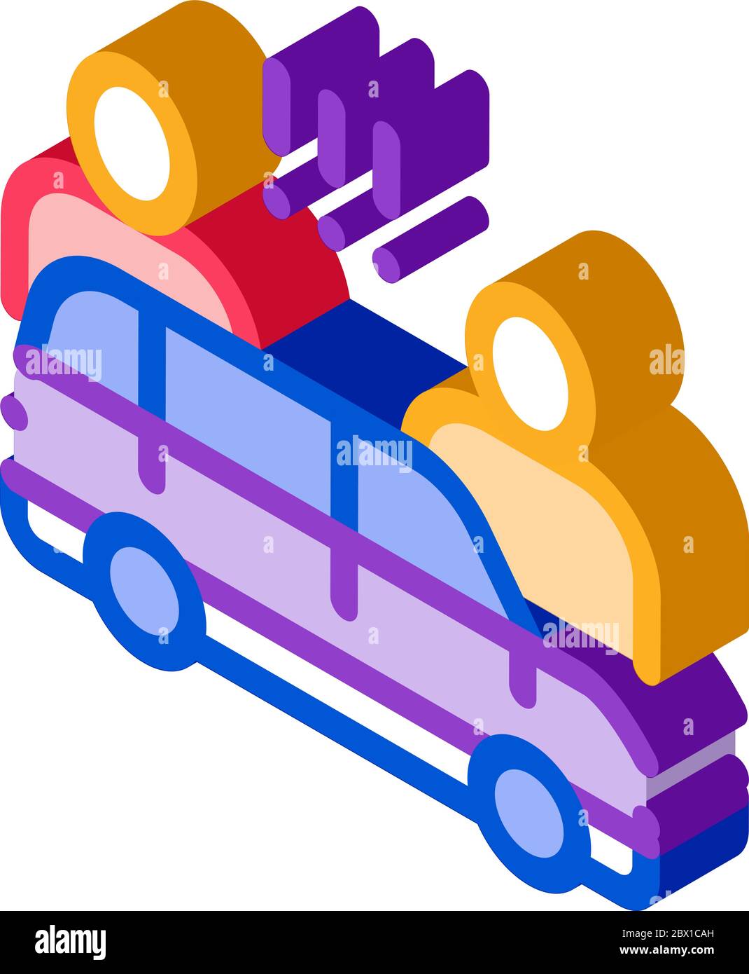 Quarrel between Car Drivers isometric icon vector illustration Stock Vector