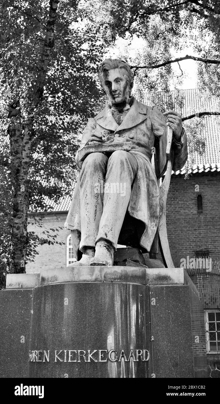 philosopher and writer Søren Kierkegaard's statue in Copenhagen, Denmark Stock Photo