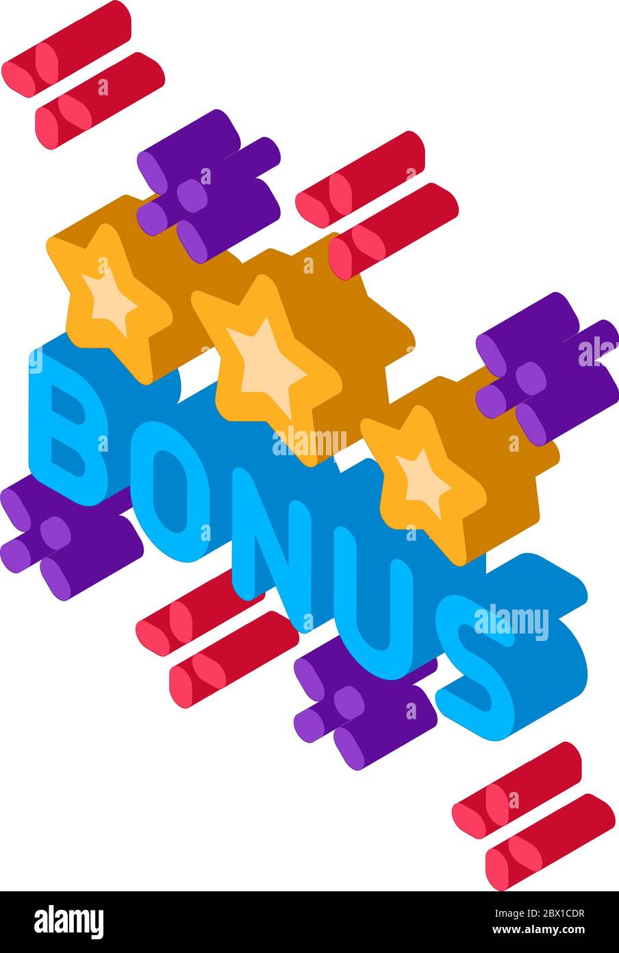 Bonus Star Logo isometric icon vector illustration Stock Vector Image ...
