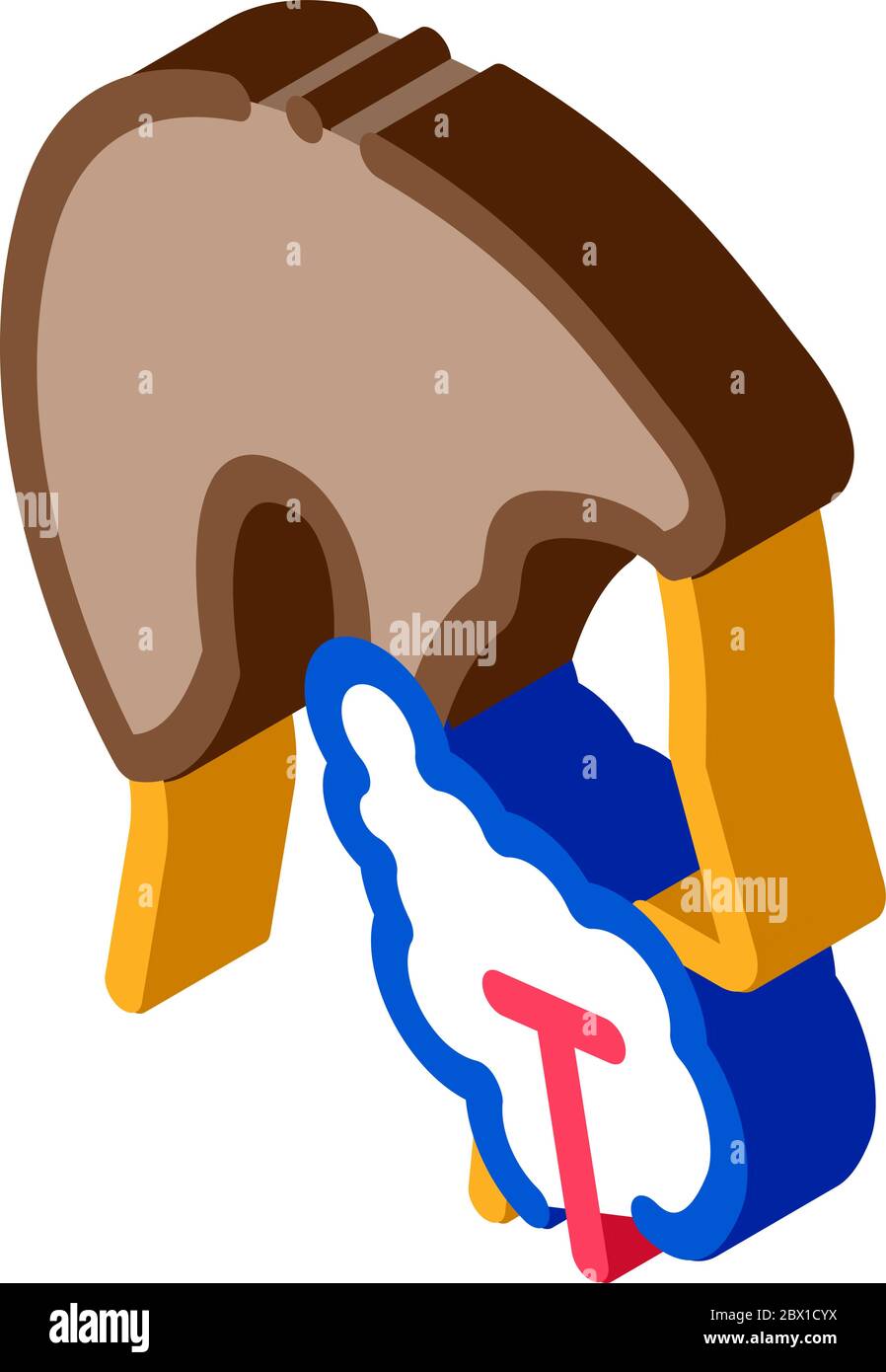 Man Shaving With Razor isometric icon vector illustration Stock Vector