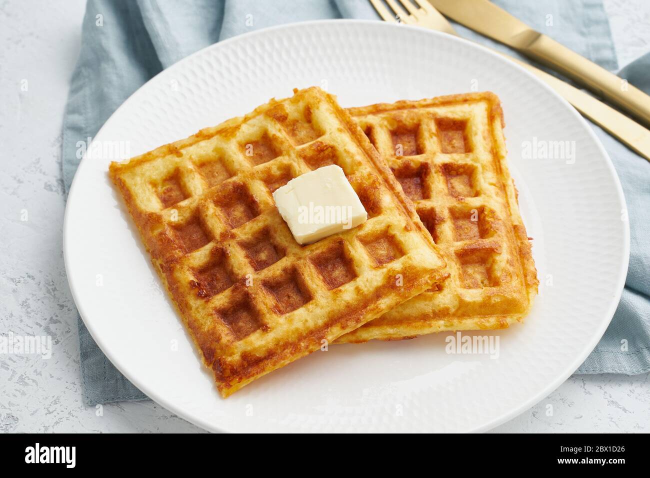 Chaffle, ketogenic diet health food. Homemade keto waffles with egg