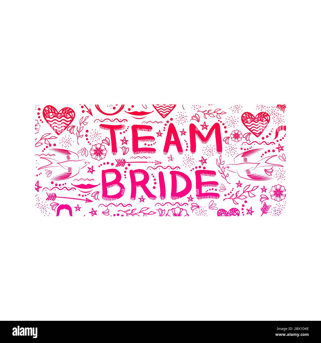 Team bride bachelorette party vector calligraphy design.hen party or bridal  shower hand written calligraphy card, banner or poster graphic design  lettering vector element. Bride to be quote Stock Vector