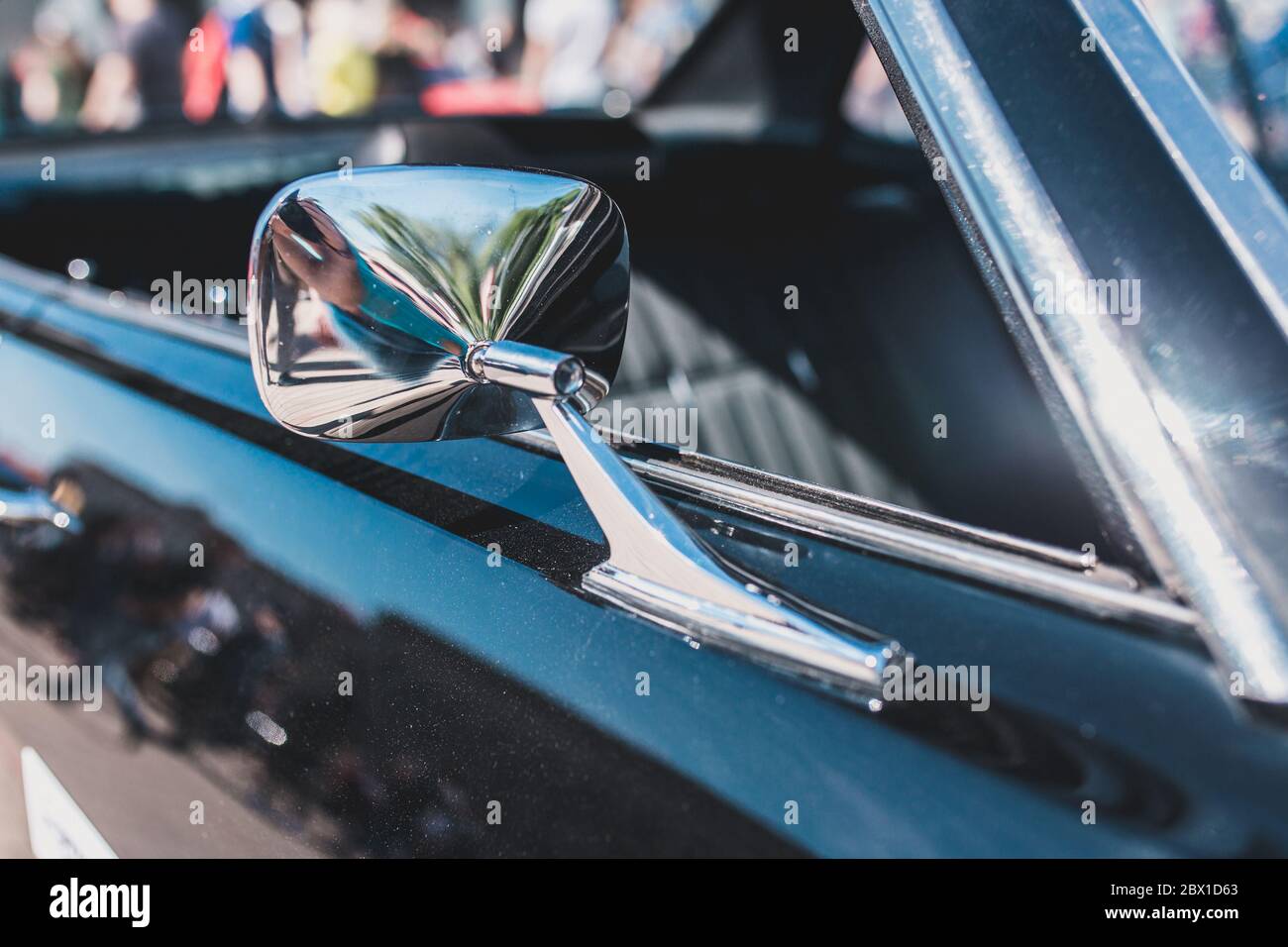 Rearview Mirror Of Vintage Car High Resolution Stock Photography and