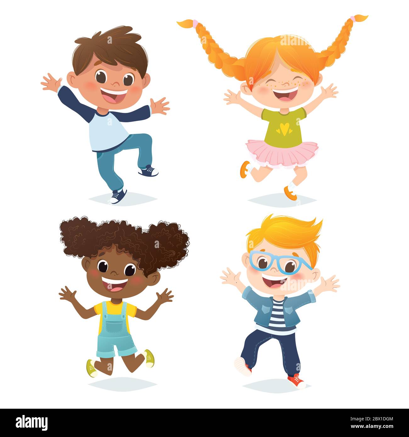 Happy kids jumping isolated  Happy kids, Childrens illustrations, Children  illustration
