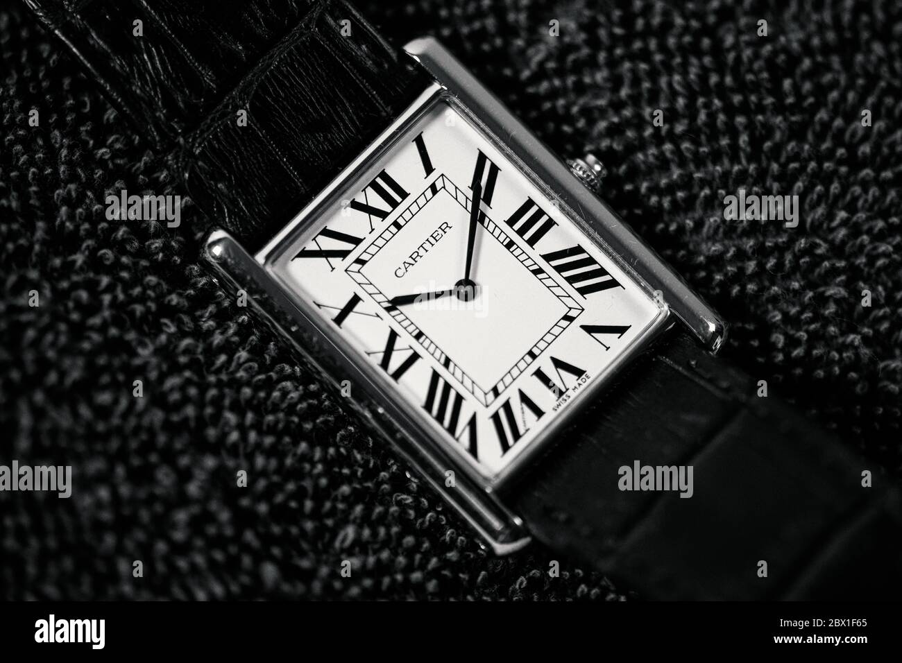 Cartier Tank Watch Monochrome Stock Photo Alamy