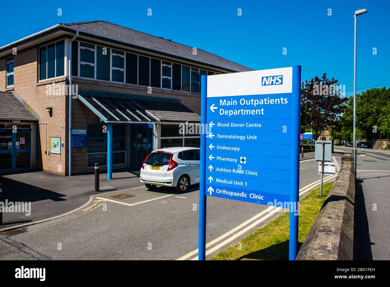 lnformation signs and directions outside Lancaster Royal Hospital Stock Photo