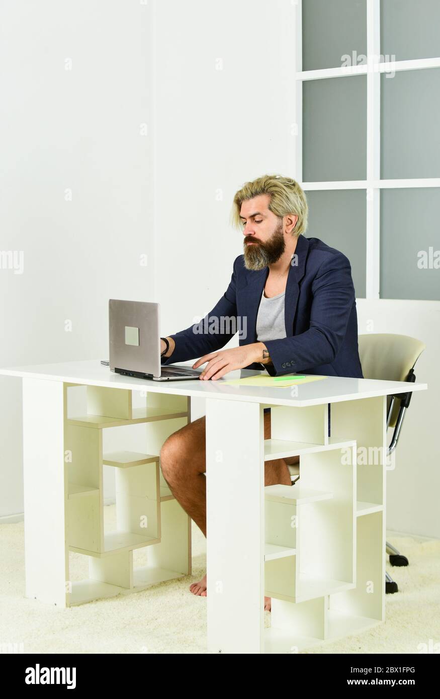 remote workday with computer. networking while staying at home