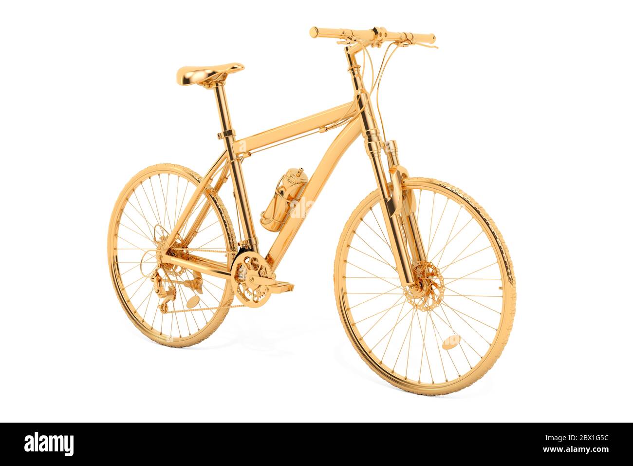 Golden Bike. 3d Rendering, 3D rendering isolated on white background Stock  Photo - Alamy